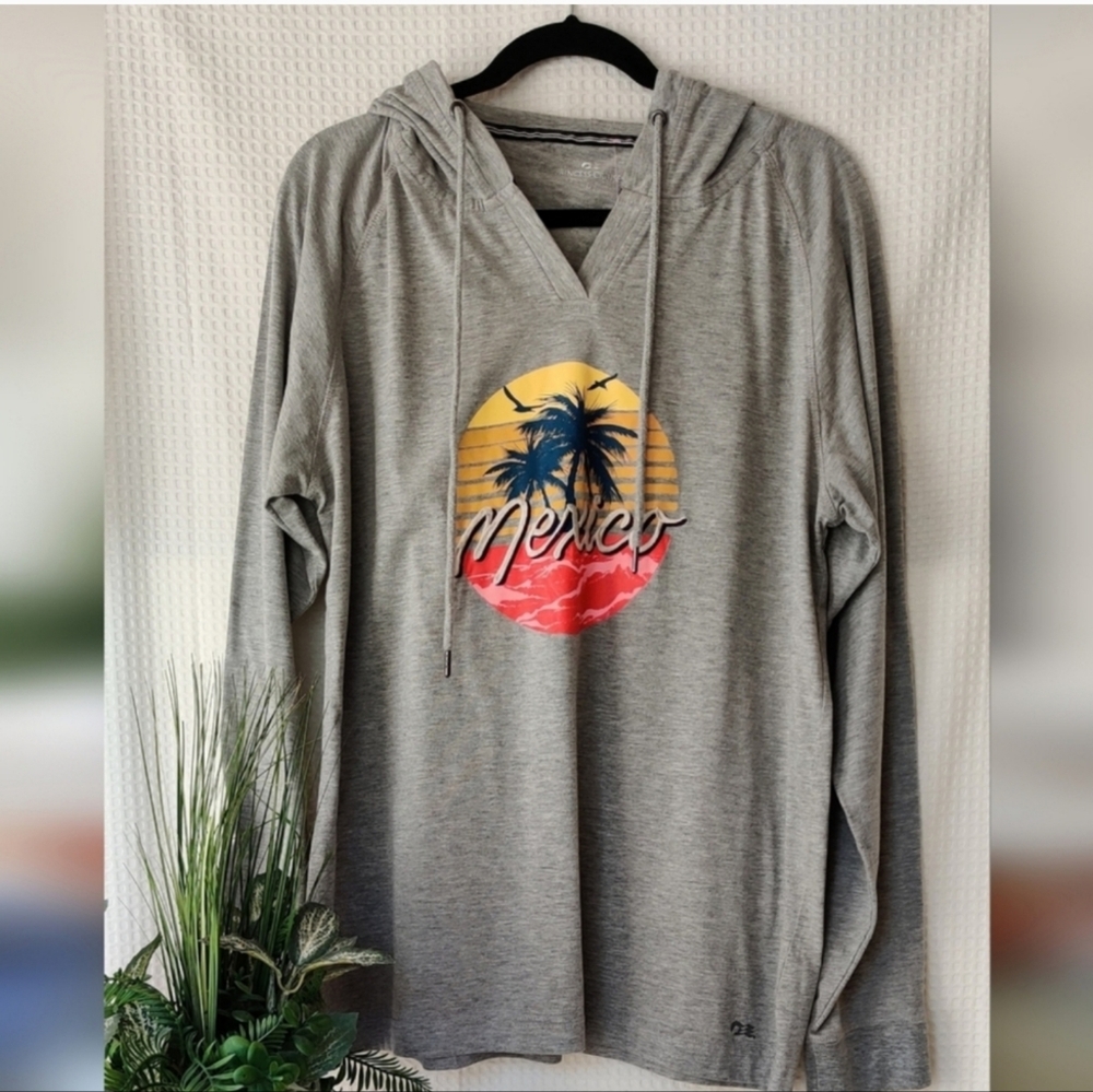 Princess Cruises Mens Gray Mexico Embroidered Pullover Hoodie Size Large
